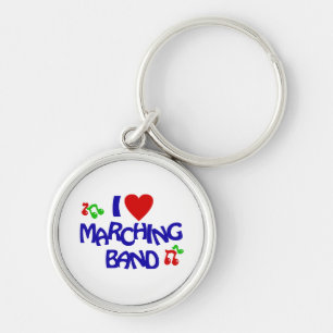 I Love Marching Band Keychain
