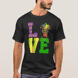 I Love Mardi Gras  Doberman Dog Men Women Kids T-Shirt