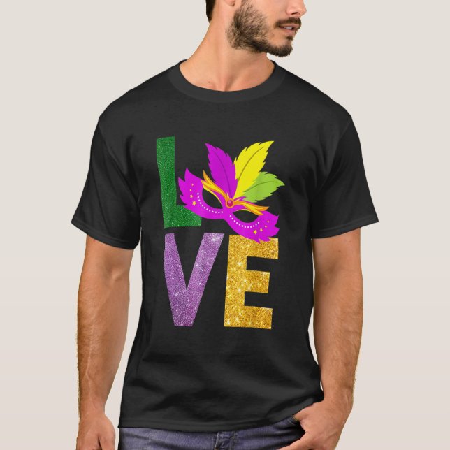 I Love Mardi Gras Fleur-de-Lis Parade Men Women Ki T-Shirt (Front)