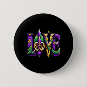 I Love Mardi Gras For Girls Kids 2 Inch Round Button
