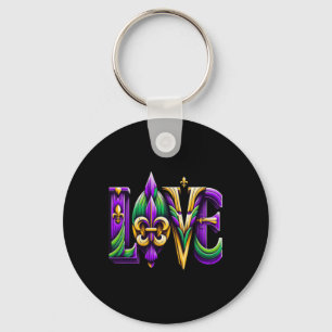 I Love Mardi Gras For Girls Kids Keychain