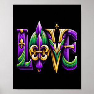 I Love Mardi Gras For Girls Kids Poster