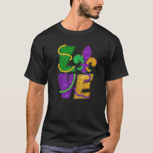 I Love Mardi Gras Funny Glitter Mardi Gras Women G T-Shirt