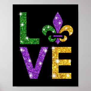 I Love Mardi Gras Mardi Gras Shirt For Girls  Poster