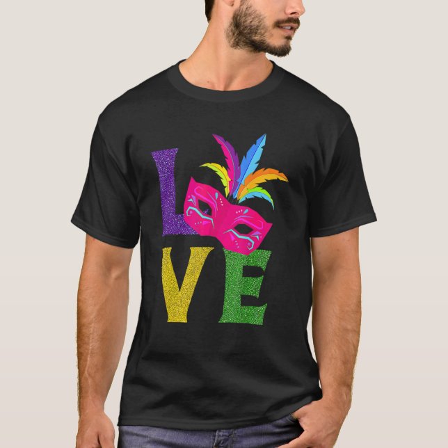 I Love Mardi Gras New Orlean Festival Mardi Gras   T-Shirt (Front)