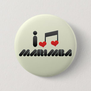 I Love Marimba 2 Inch Round Button