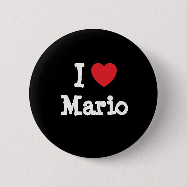 I love Mario heart custom personalized 2 Inch Round Button (Front)