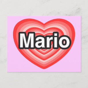 I love Mario. I love you Mario. Heart Postcard