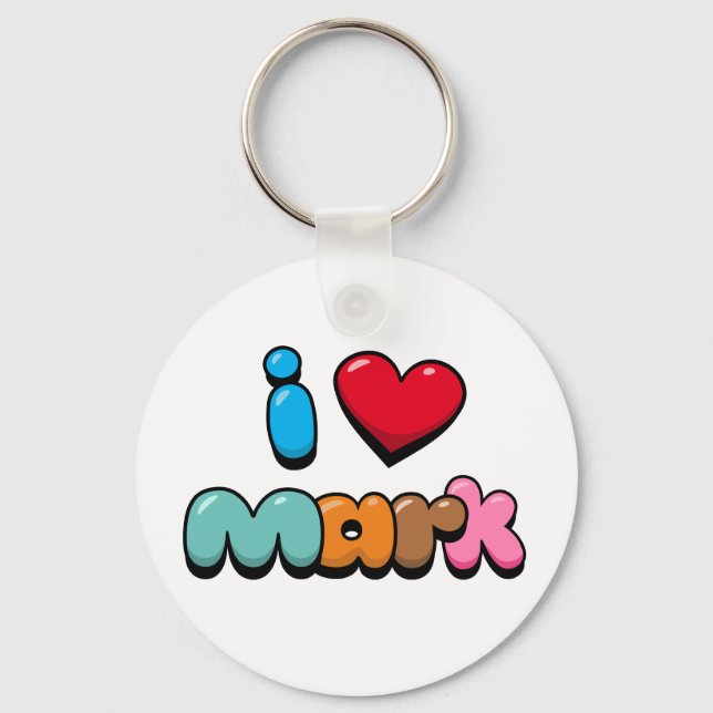 I Love Mark Keychain (Front)
