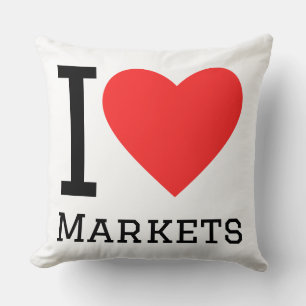 I love markets throw pillow