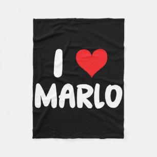 I Love Marlo - Heart - Name  Fleece Blanket