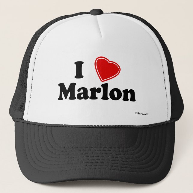 I Love Marlon Trucker Hat (Front)