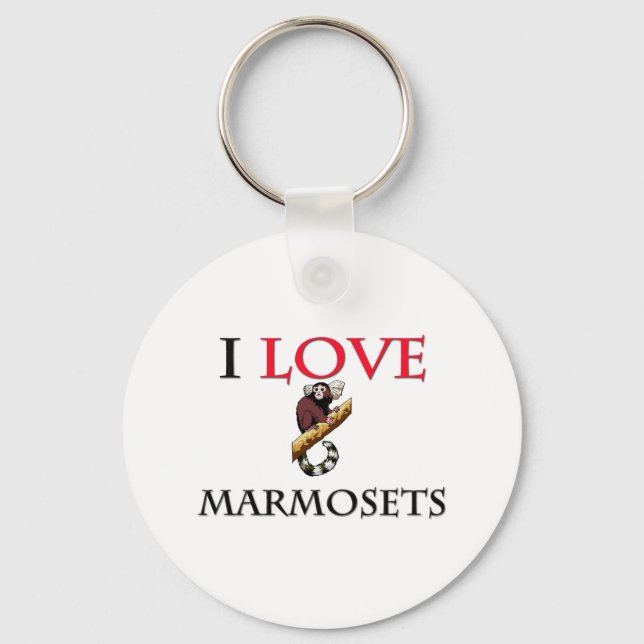 I Love Marmosets Keychain (Front)