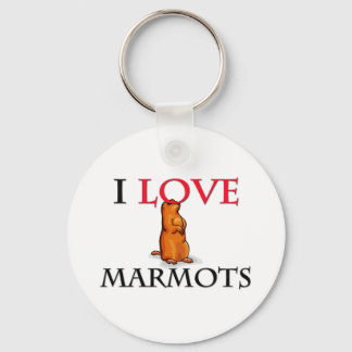 I Love Marmots Keychain