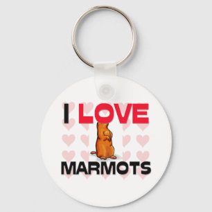 I Love Marmots Keychain