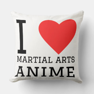I love martial arts anime throw pillow