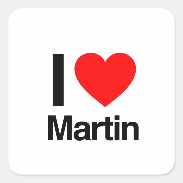 i love martin square sticker (Front)
