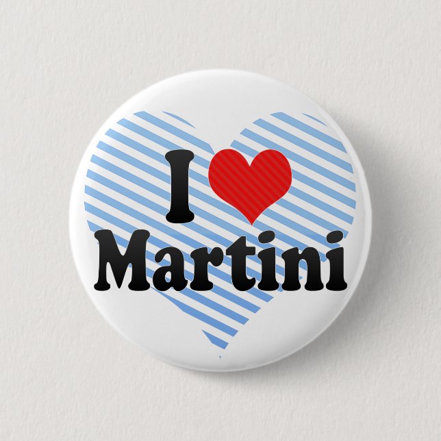 I Love Martini 2 Inch Round Button (Front)