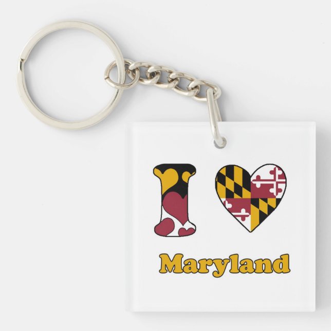 I love Maryland Keychain (Front)