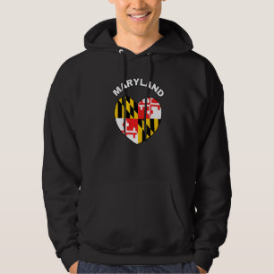 I Love Maryland MD State Flag Heart Baltimore Hon  Hoodie