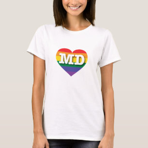 I Love Maryland Rainbow Heart T-Shirt