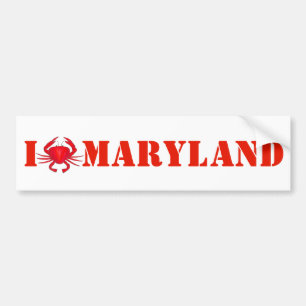 I Love Maryland Red Crabs Sticker pare-chocs