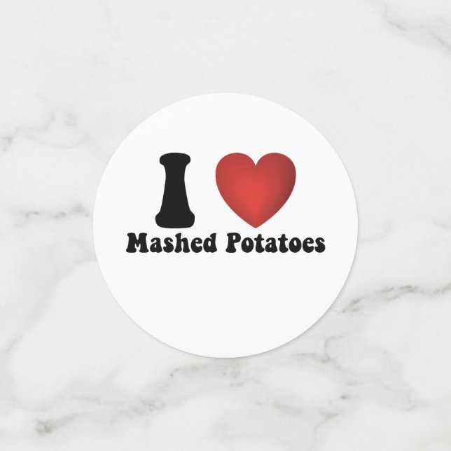 I Love Mashed Potatoes Thanksgiving Dinner Gift Confetti (Small Back)