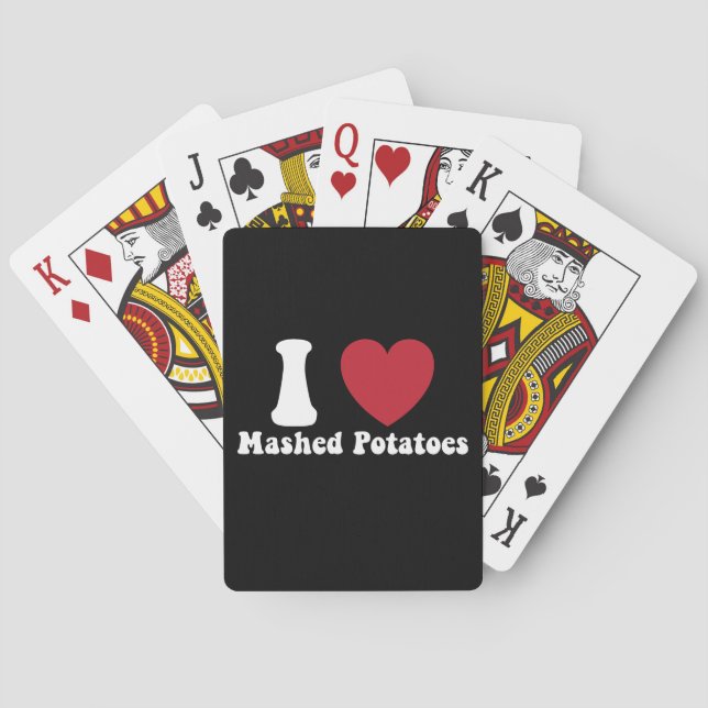 I Love Mashed Potatoes Thanksgiving Dinner Gift Playing Cards (Back)