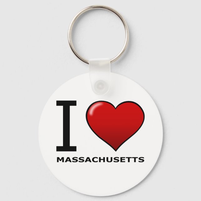 I LOVE MASSACHUSETTS KEYCHAIN (Front)