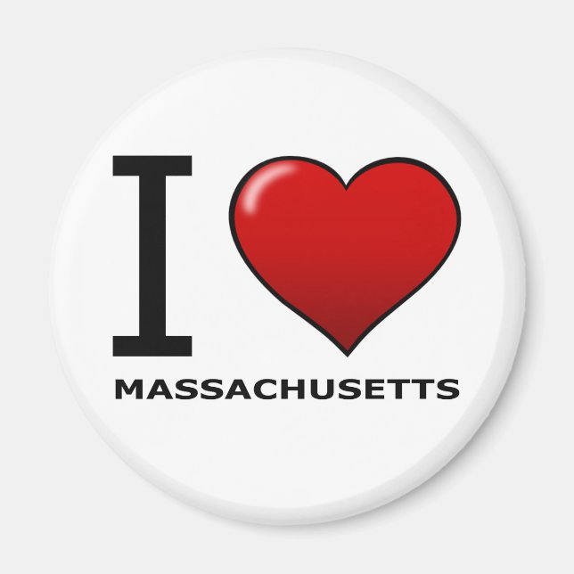 I LOVE MASSACHUSETTS MAGNET (Front)