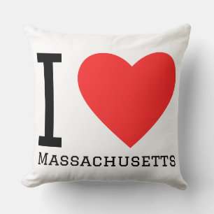 I love Massachusetts Throw Pillow