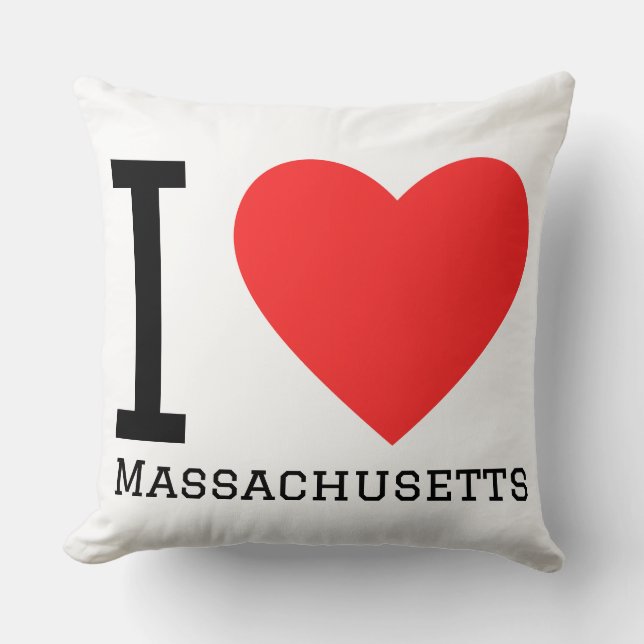 I love Massachusetts  Throw Pillow (Front)