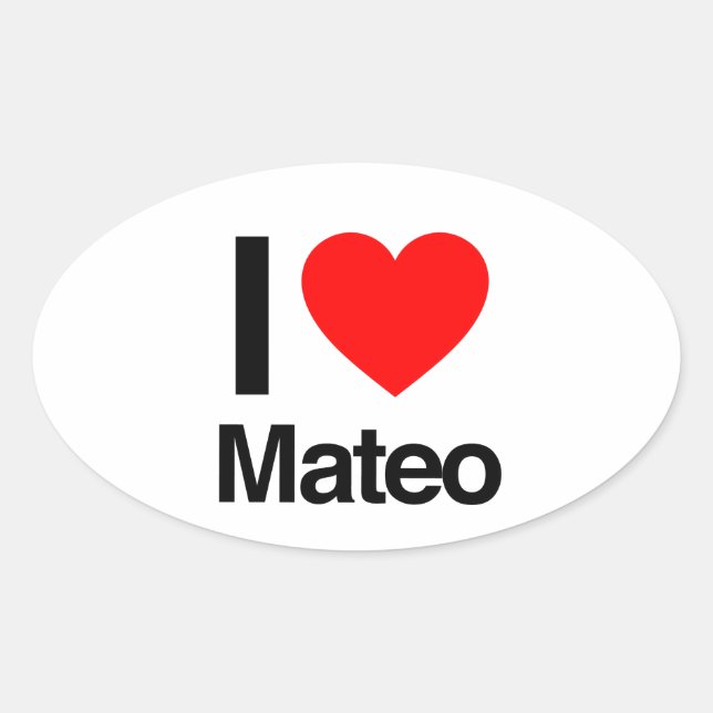 i love mateo oval sticker (Front)