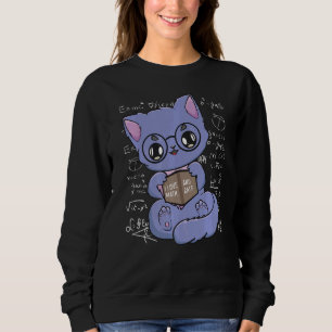 I Love Math And Cats Black Cat Feline Mathematics Sweatshirt