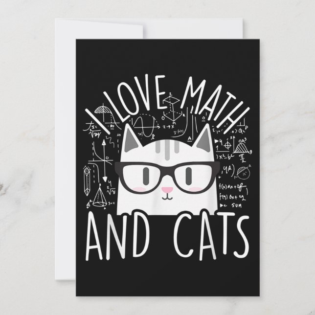 I Love Math And Cats Cute Kitty Cat (Front)
