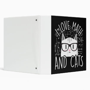 I Love Math And Cats Cute Kitty Cat Binder