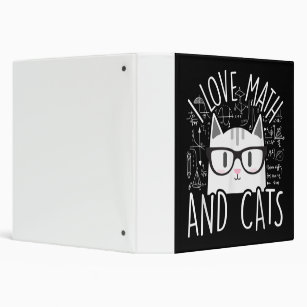 I Love Math And Cats Cute Kitty Cat Binder
