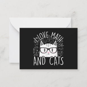 I Love Math And Cats Cute Kitty Cat Card
