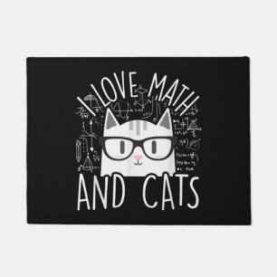 I Love Math And Cats Cute Kitty Cat Doormat