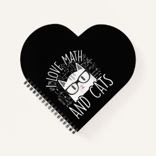 I Love Math And Cats Cute Kitty Cat Notebook