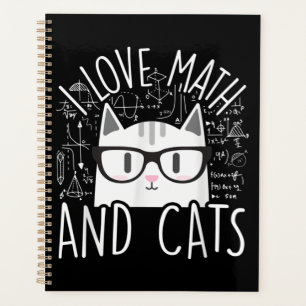 I Love Math And Cats Cute Kitty Cat Planner