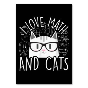 I Love Math And Cats Cute Kitty Cat Table Number
