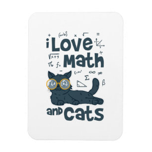 I Love Math and Cats Magnet