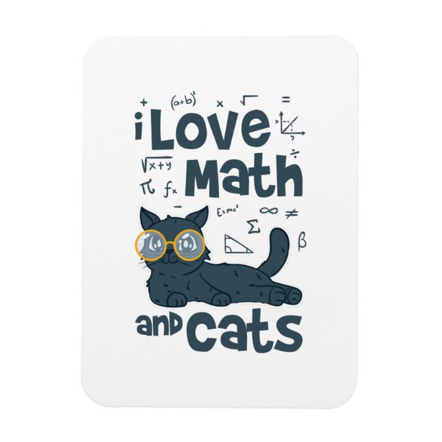 I Love Math and Cats Magnet (Vertical)