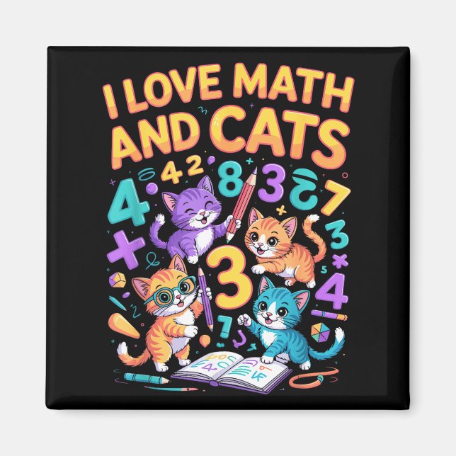 I Love Math And Cats Teacher Student  Magnet (Front)