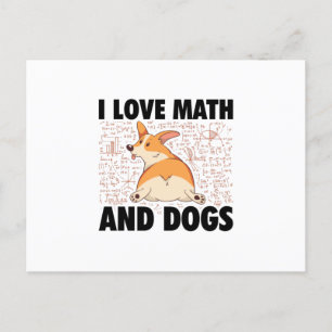 I love math and dogs Mathematician Gifts Postcard