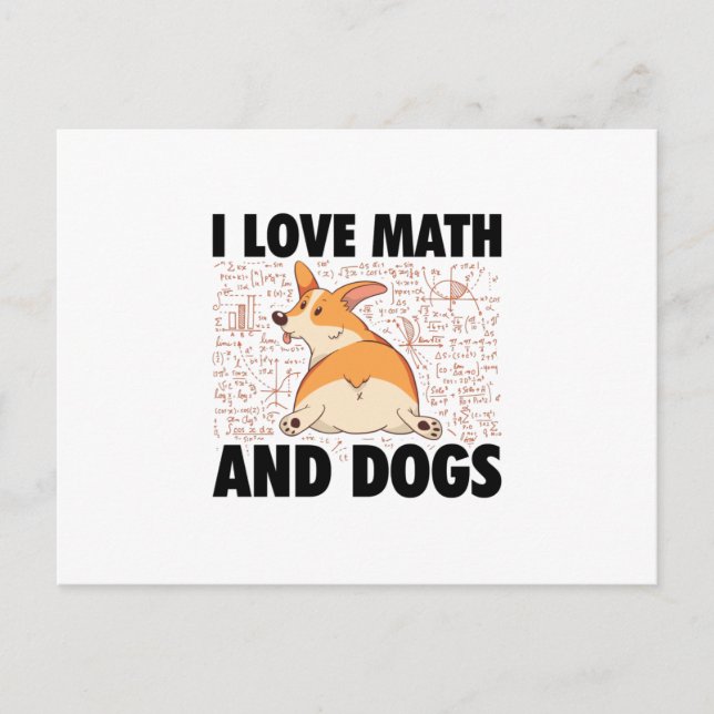 I love math and dogs | Mathematician Gifts Postcard (Front)