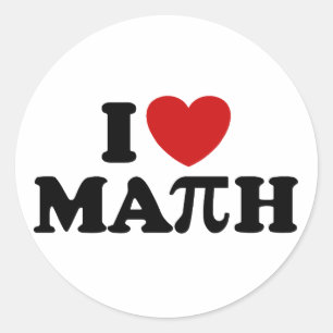 I Love Math Classic Round Sticker