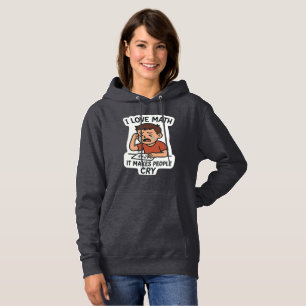I Love Math – Funny Cartoon Sticker Hoodie