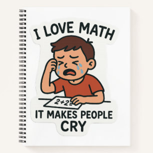 I Love Math – Funny Cartoon Sticker Notebook